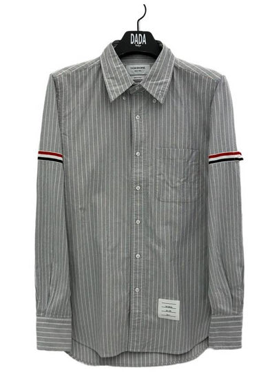 Oxford Armband Stripe Cotton Long Sleeve Shirt Blue - THOM BROWNE - BALAAN 2