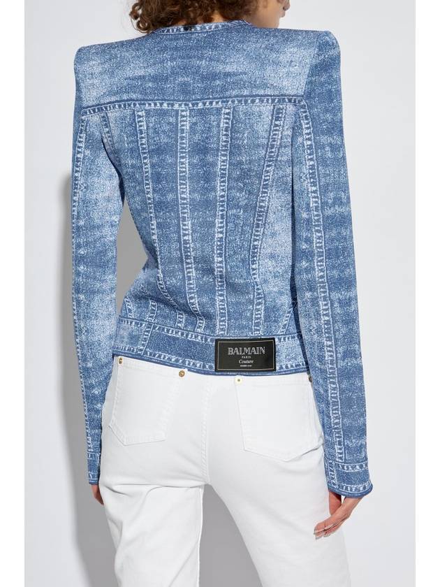 Balmain Snap-button Cardigan, Women's, Blue - BALMAIN - BALAAN 4