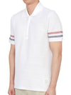 Men's RWB Stripe Cotton Polo Shirt White - THOM BROWNE - BALAAN 5