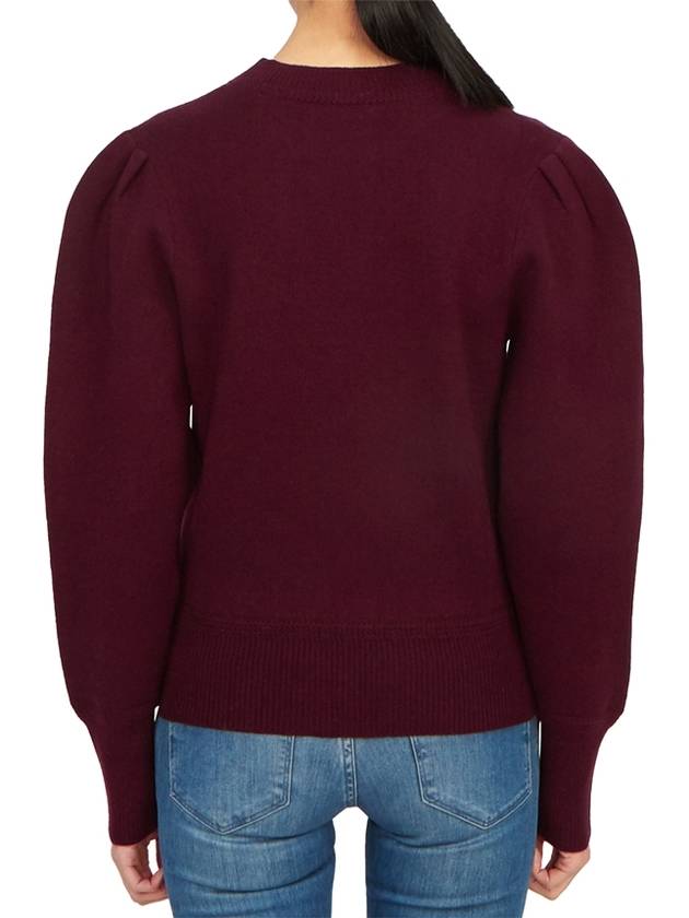 Kelaya Embroidered Logo Knit Top Dark Plum - ISABEL MARANT - BALAAN 5