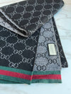 GG two tone muffler black - GUCCI - BALAAN 2