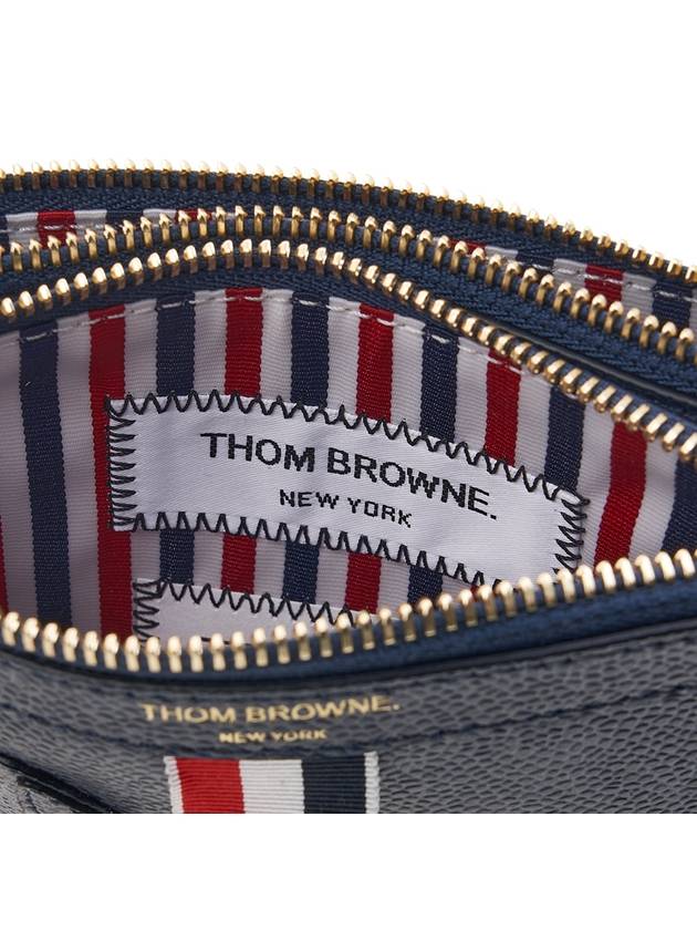 Document Holder Pebble Grain Hector Cross Bag Navy - THOM BROWNE - BALAAN 11