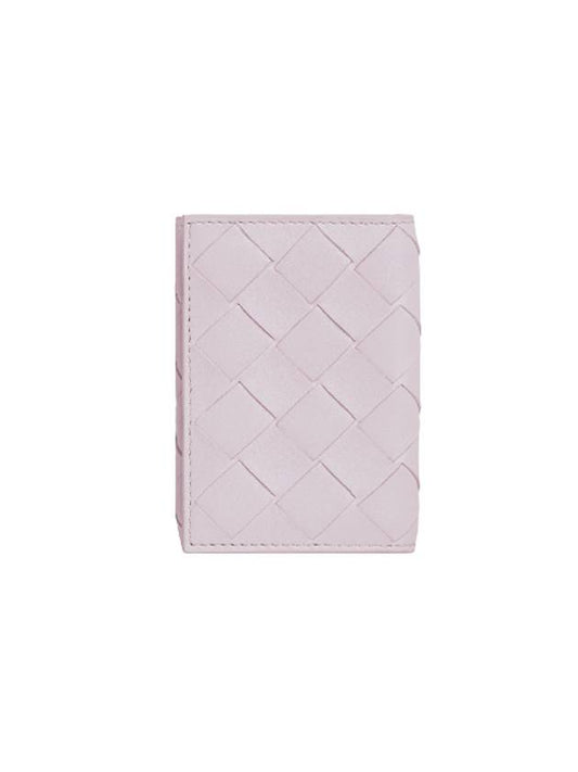 Tiny Tri-Fold Zipper Half Wallet Pink - BOTTEGA VENETA - BALAAN 1