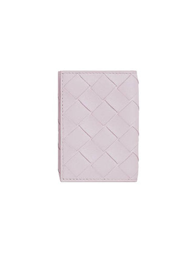 TINy Tri-Fold Zipper Half Wallet Pink - BOTTEGA VENETA - BALAAN 1