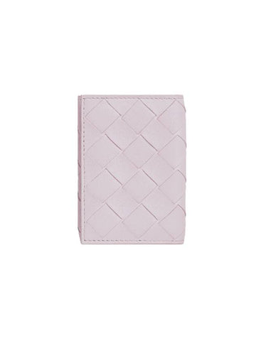 Tiny Tri-Fold Zipper Half Wallet Pink - BOTTEGA VENETA - BALAAN 1