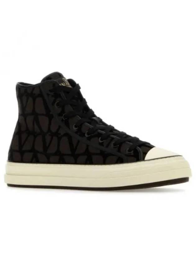 Toile Iconographe High Top Sneakers Brown - VALENTINO - BALAAN 2