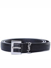 Men's Monogram Grain Belt Black - SAINT LAURENT - BALAAN 3