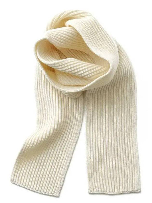 ribbed wool short muffler off white SCARF - ANDERSEN-ANDERSEN - BALAAN 1