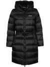 Chu CHOO Belted Long Padded Jacket Black VDDJ03426K0001 BKS - DUVETICA - BALAAN 1