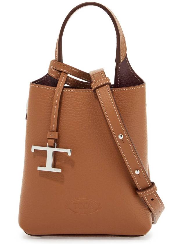 Micro Leather Mini Tote Bag Brown - TOD'S - BALAAN 2