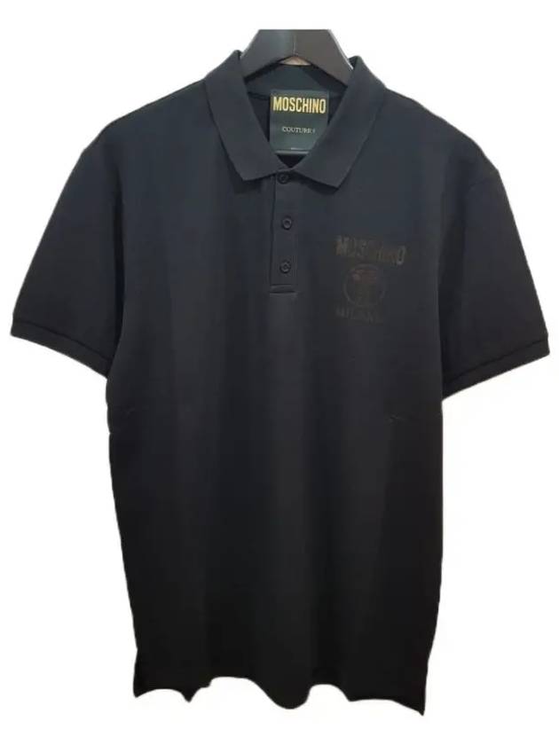 1202 2042 0555 Logo collar short sleeve tshirt black - MOSCHINO - BALAAN 1