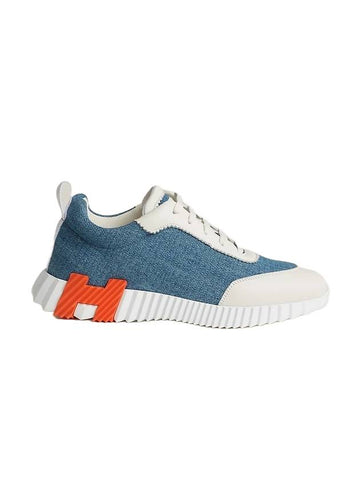 Bouncing Denim Low Top Sneakers Light Blue White - HERMES - BALAAN 1