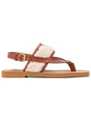 Woody Shearling Flat Sandals Brown - CHLOE - BALAAN 5