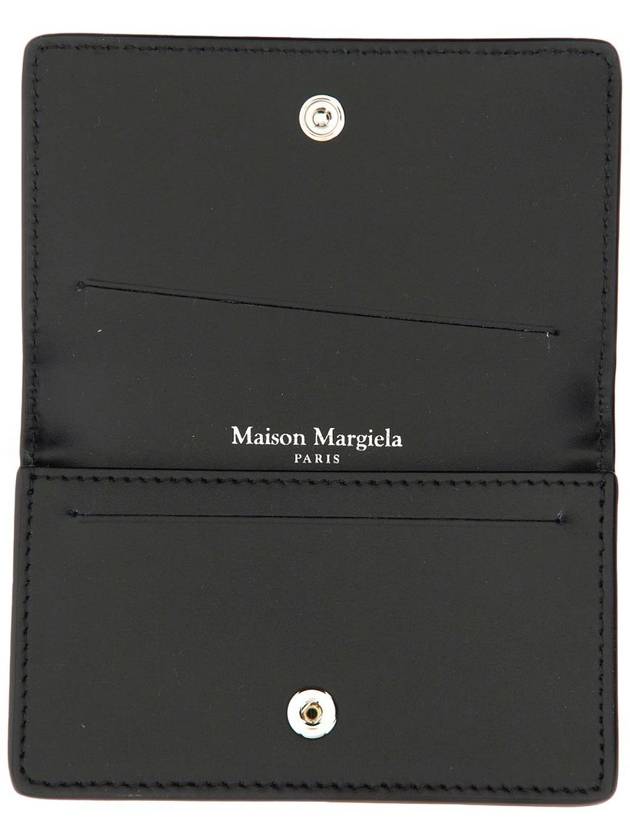 Stitched Leather Card Wallet Black - MAISON MARGIELA - BALAAN 3