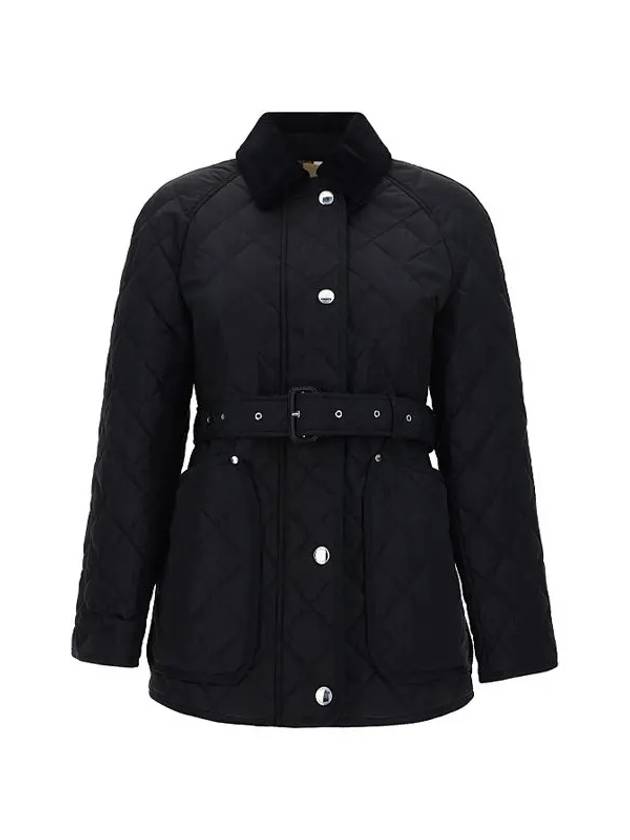 Diamond Quilted Nylon Jacket Black - BURBERRY - BALAAN 4