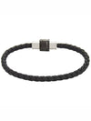 Woven Leather Steel Closing Bracelet Black - MONTBLANC - BALAAN 4