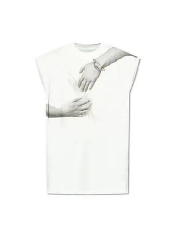 MM6 Margiela printed sleeveless t shirt OFFWHITE Off white SH2NL0003S23588101 - MAISON MARGIELA - BALAAN 1