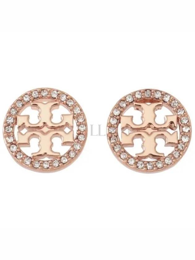 Miller Crystal Stud Earrings Rose Gold - TORY BURCH - BALAAN 2