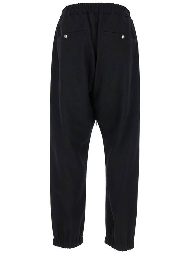 Black Track Pants With Oversized Drawstring In Wool Man - RICK OWENS - BALAAN 2