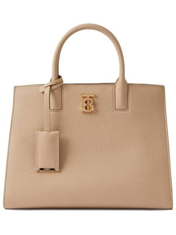 Mini Frances Leather Tote Bag Beige - BURBERRY - BALAAN 1