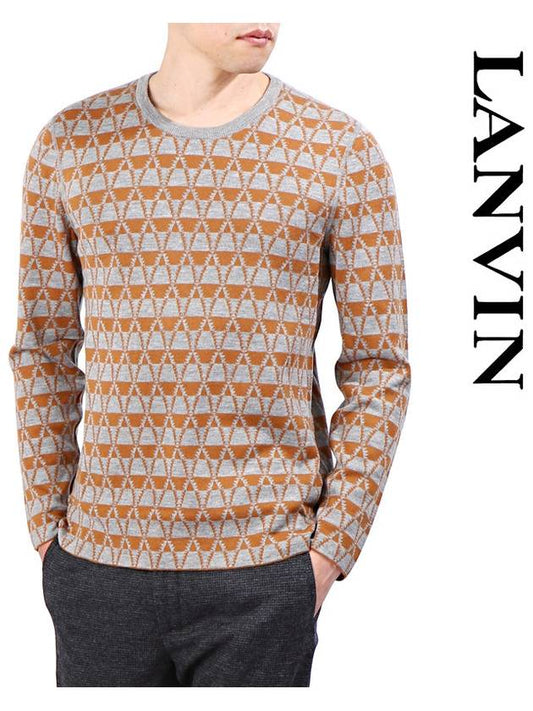 Wool Knit Top Orange Grey - LANVIN - BALAAN 2