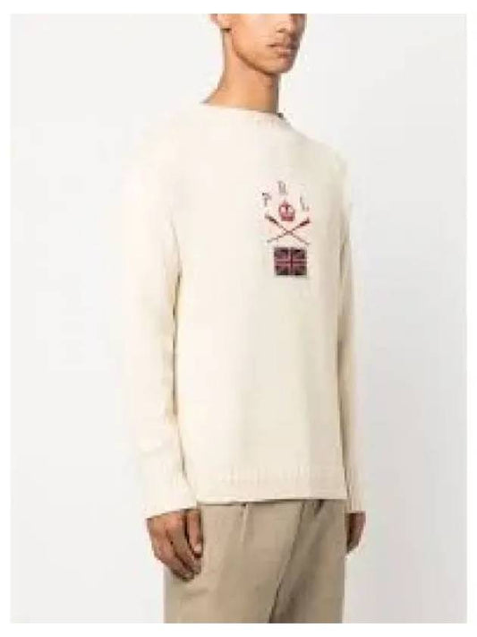 Flag Cotton Linen Mockneck Sweater Ivory 1236795 - POLO RALPH LAUREN - BALAAN 1