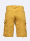 Men's Stretch Satin Cargo Shorts Yellow - CP COMPANY - BALAAN.