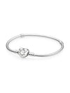 Moments Sparkling Heart Clasp Snake Chain Bracelet Sterling Silver - PANDORA - BALAAN 3