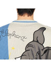 Bowling Elephant V-Neck Cardigan Blue - KENZO - BALAAN 8