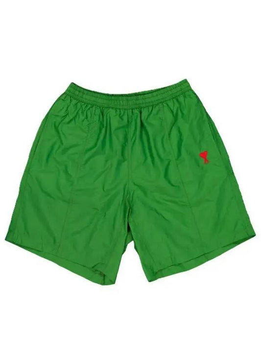 Heart Logo Swim Shorts Green - AMI - BALAAN 2