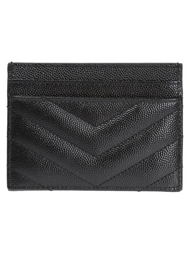 Cassandre Matelasse Card Case In Grain De Poudre Embossed Leather Black - SAINT LAURENT - BALAAN 4