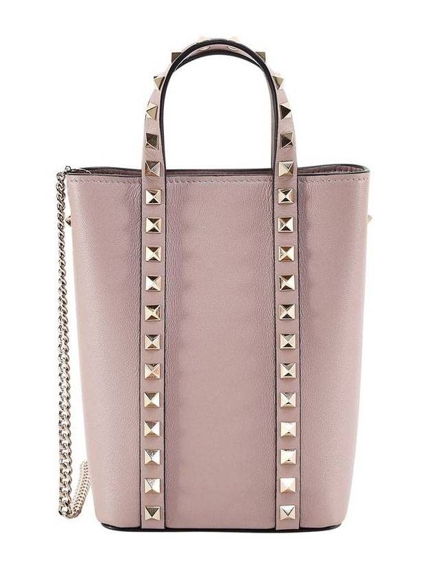 Rockstud Chain Mini Tote Bag Pink - VALENTINO - BALAAN 1