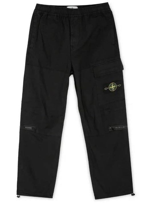 Loose Fit Cargo Straight Pants Black - STONE ISLAND - BALAAN 2