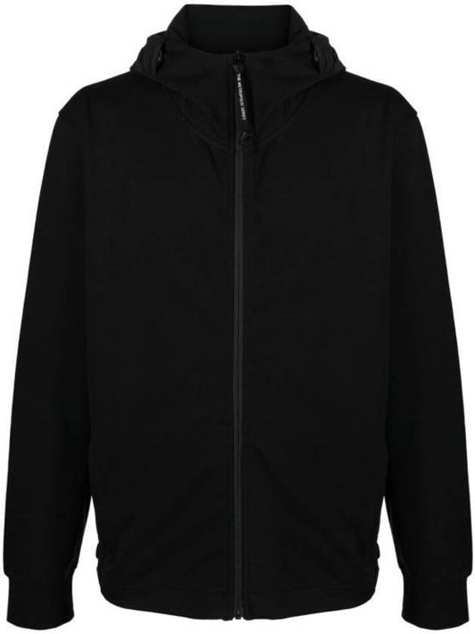 Metropolis Series Stretch Fleece Mixed Hooded Jacket Black - CP COMPANY - BALAAN 1