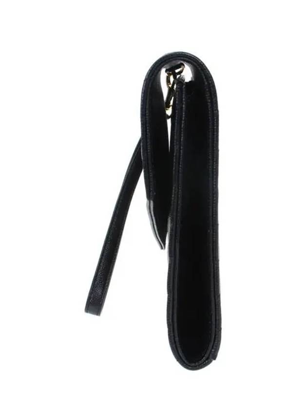 Grain De Poudre Cassandre Clutch Bag Black - SAINT LAURENT - BALAAN 4