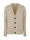 cable V-neck knit cardigan cream - AMI - BALAAN 2