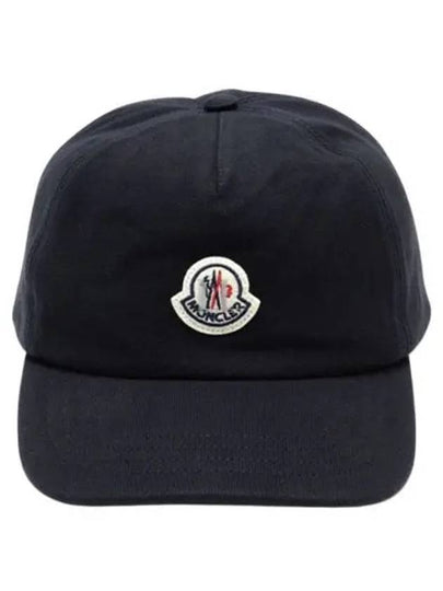 Fleece Logo Patch Cotton Baseball Ball Cap Navy - MONCLER - BALAAN 2