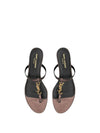 Cassandra Slide Leather Flip Flops Brown - SAINT LAURENT - BALAAN 2