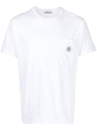 Fissato Treatment Organic Cotton Short Sleeve T-Shirt White - STONE ISLAND - BALAAN 1