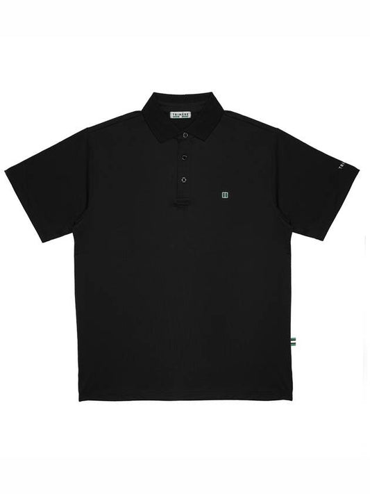 Simple logo wappen short sleeve polo TEE F L MAN BLACK - TRIMERE - BALAAN 2