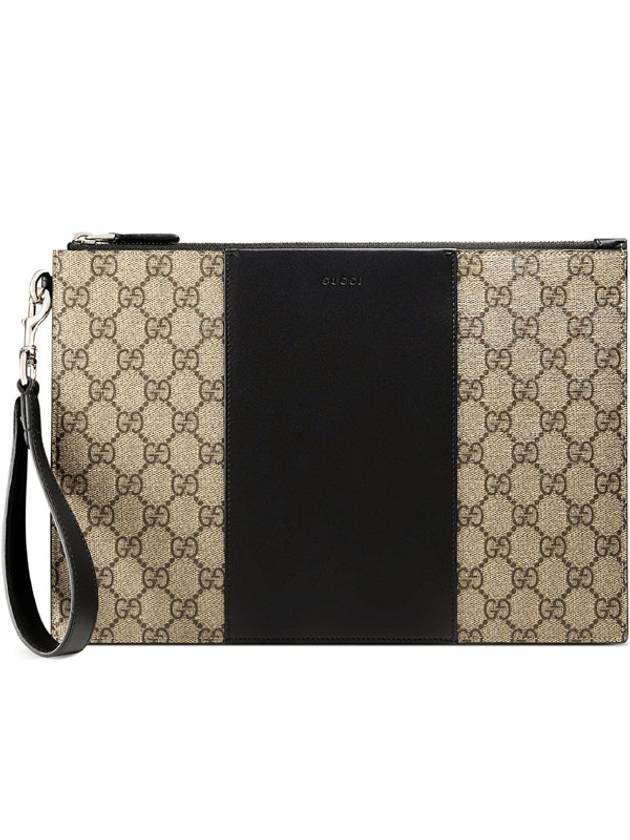 GG Eden Supreme Canvas Clutch Bag Black Beige - GUCCI - BALAAN 2