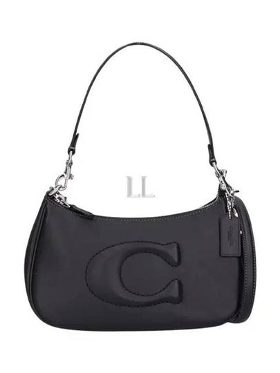 Women's Terry Leather Shoulder Bag Black - COACH - BALAAN 2