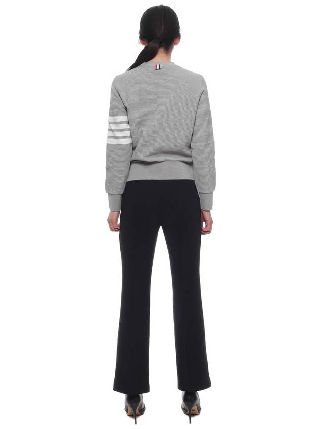 Ottoman Rib 4-Bar Crew Neck Sweatshirt Grey - THOM BROWNE - BALAAN 6