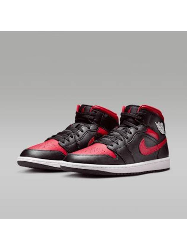 Air Jordan 1 Mid High Top Sneakers Red Black - NIKE - BALAAN 3