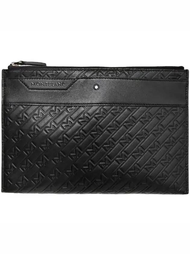 M Gram 4810 Logo Debossed Panel Leather Top Zipper Clutch Bag - MONTBLANC - BALAAN 1