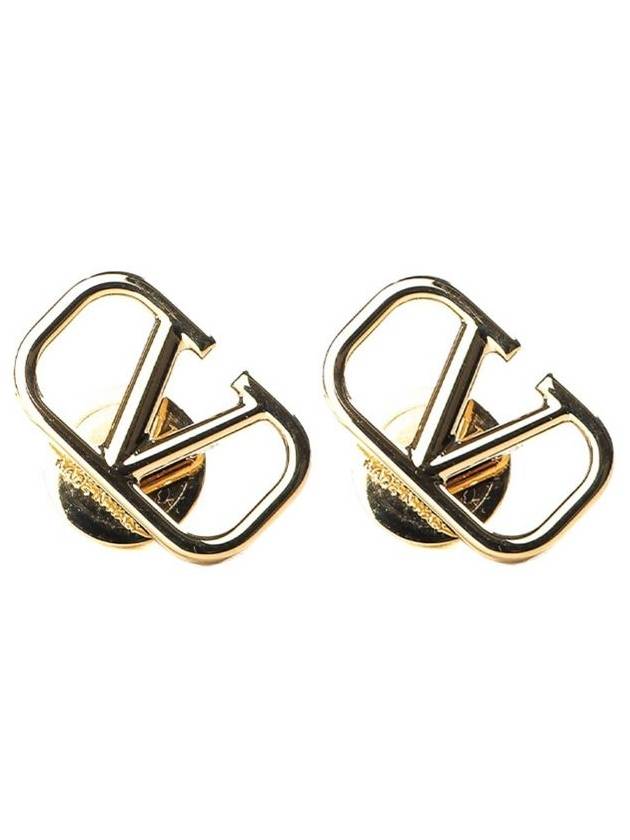 V Logo Signature Earrings Gold - VALENTINO - BALAAN 1