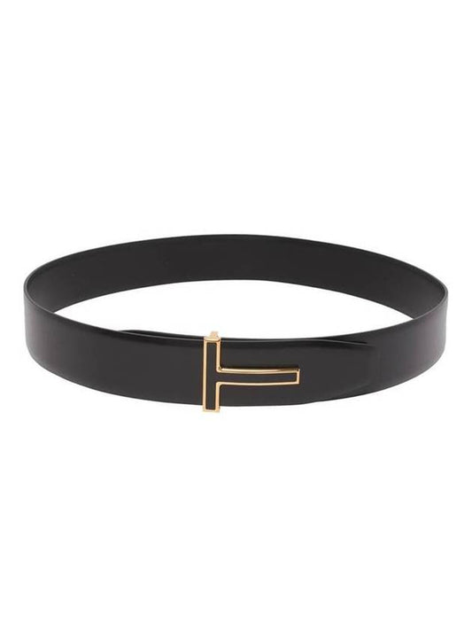 T-buckle reversible leather belt black - TOM FORD - BALAAN 1