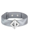 CD Diamond Canvas Silver Finish Brass Bracelet Grey - DIOR - BALAAN 1