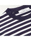 Fox Logo Stripe Long Sleeve T-Shirt Navy - MAISON KITSUNE - BALAAN 7