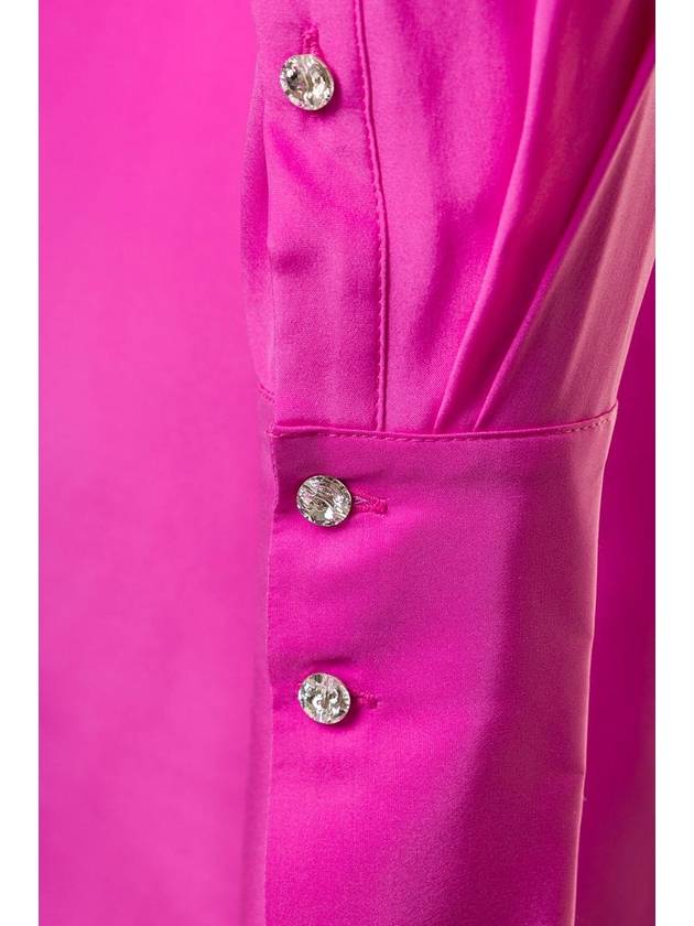 'Naha' Draped Shirt Mini Hot Pink Dress In Silk Woman Gauge81 - GAUGE81 - BALAAN 3